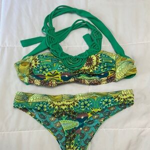 Green Patterned Women's Bikini